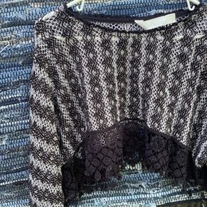 Knitted Lacy Free People Crop Top